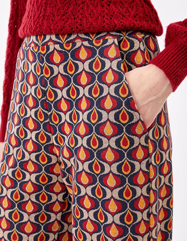 Wide-leg retro knitted trousers femme Princesse Nomade