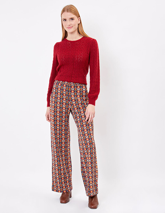 Wide-leg retro knitted trousers femme Princesse Nomade