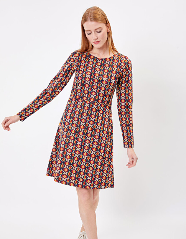 Long-sleeved jacquard knit dress femme Princesse Nomade