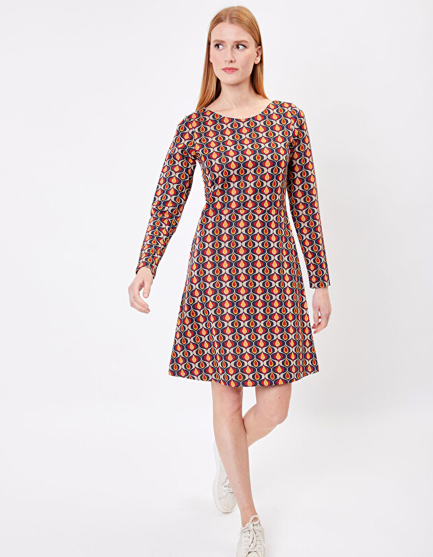 Long-sleeved jacquard knit dress femme Princesse Nomade