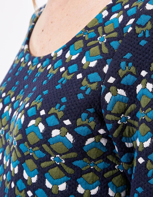 Jacquard knit straight dress with pockets femme Princesse Nomade