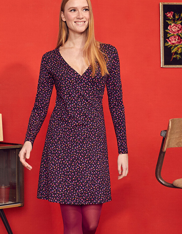 Fitted short dress in Ecovero jersey knit femme Princesse Nomade