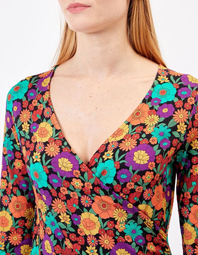 Fitted short dress in Ecovero jersey knit femme Princesse Nomade