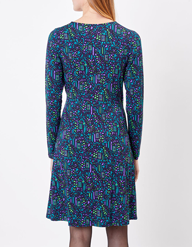 Fitted short dress in Ecovero jersey knit femme Princesse Nomade