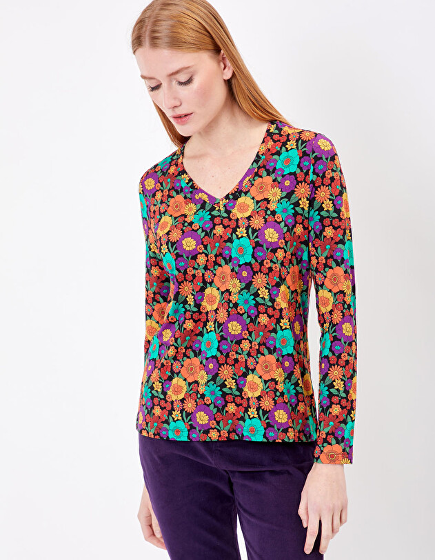Ecovero V-neck straight cut T-shirt femme Princesse Nomade