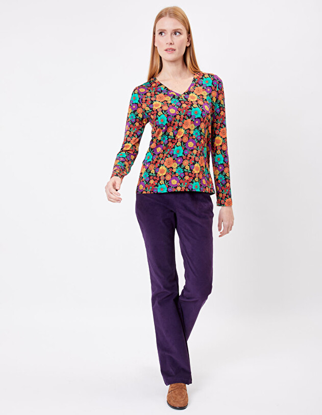 Ecovero V-neck straight cut T-shirt femme Princesse Nomade