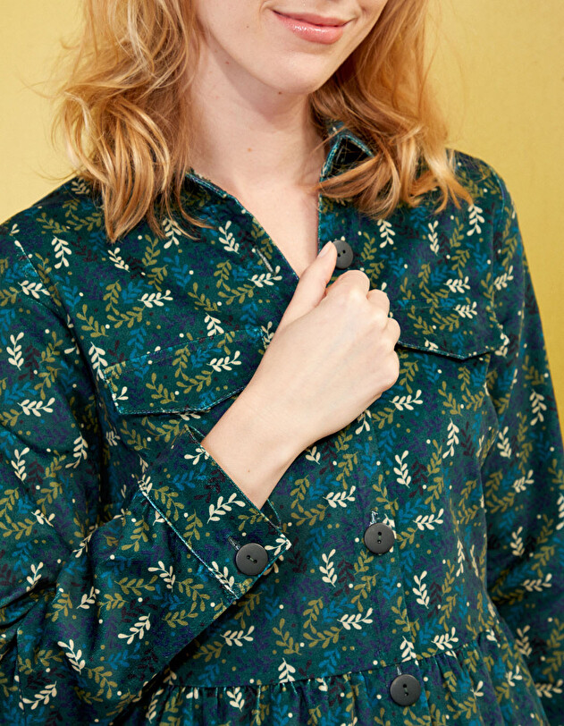 Printed velvet blouse dress femme La Fianc&eacute;e