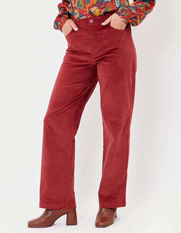 Wide-leg corduroy trousers femme La Fianc&eacute;e