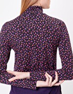 Retro print turtleneck top Ecovero knit femme Princesse Nomade