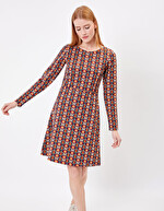 Long-sleeved jacquard knit dress femme Princesse Nomade