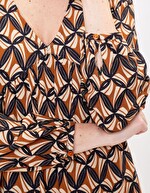 Ecovero retro print flared short dress femme Princesse Nomade