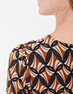 Ecovero retro print flared short dress femme Princesse Nomade