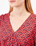 Ecovero retro print flared short dress femme Princesse Nomade
