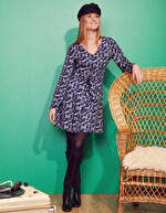 Fitted dress with retro print lining femme Princesse Nomade