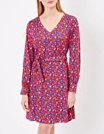 Fitted dress with retro print lining femme Princesse Nomade