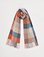 Rectangular Checked Scarf femme La Fiancée